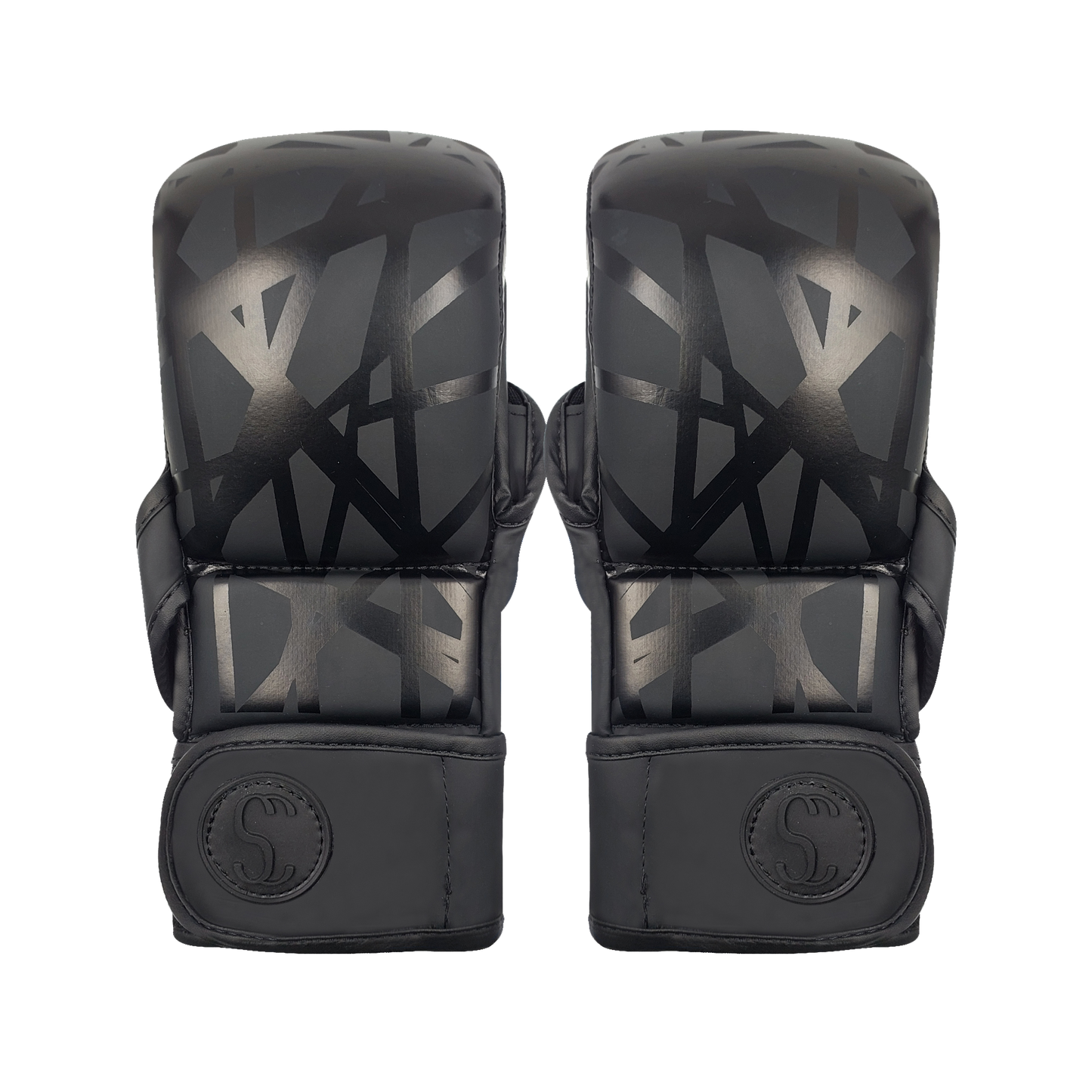 Sporty Clad BNS Matt Black MMA Sparring Grappling Training Gloves