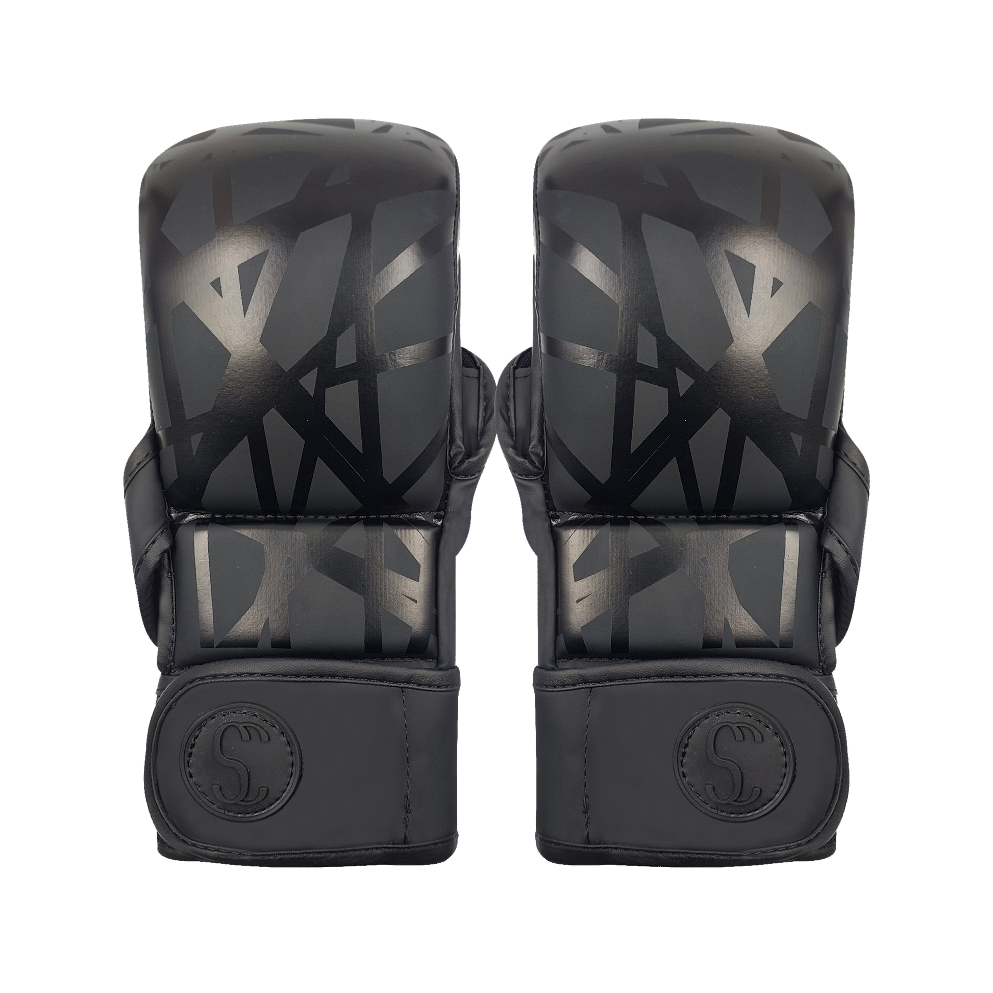 Sporty Clad BNS Matt Black MMA Sparring Grappling Training Gloves