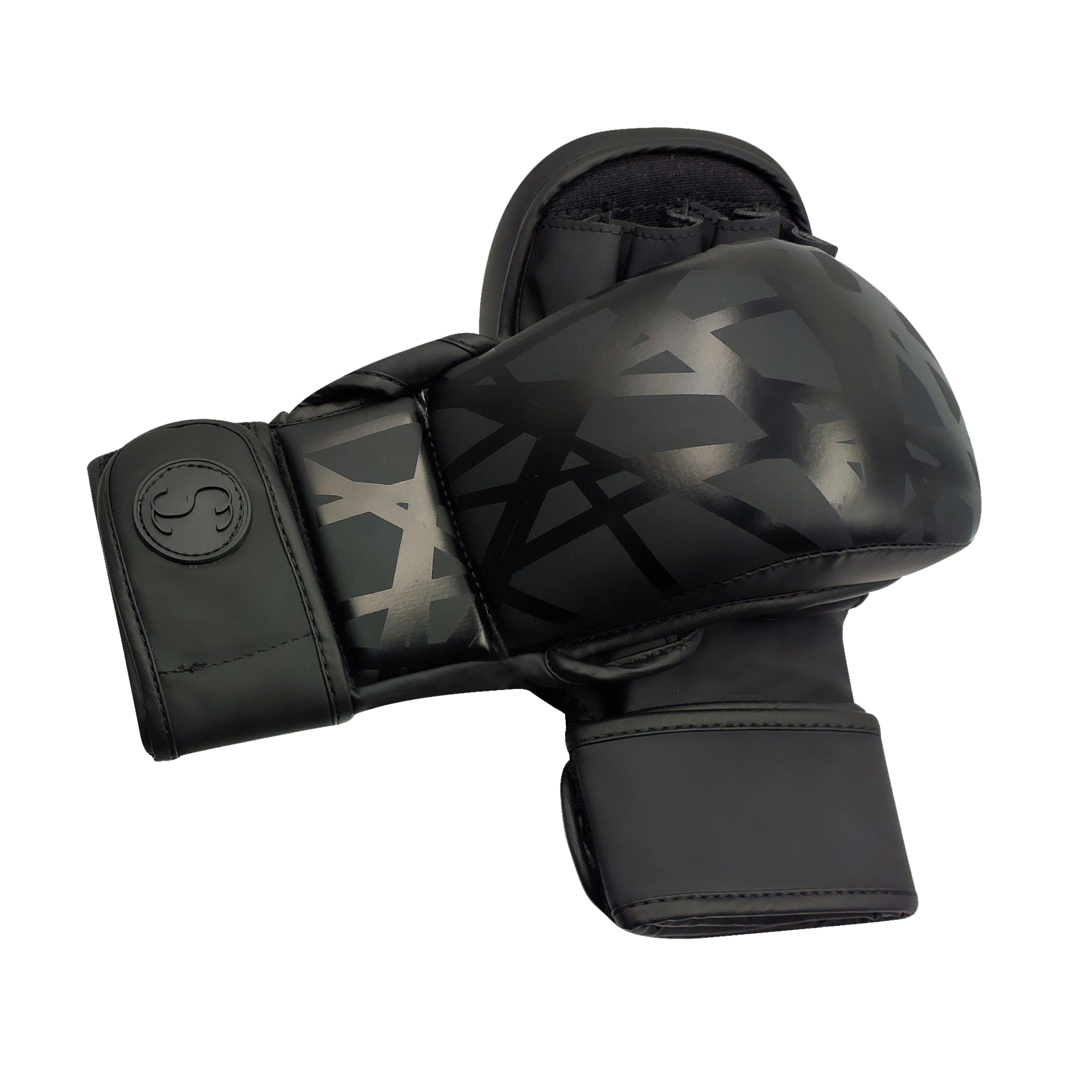 Sporty Clad BNS Matt Black MMA Grappling Training Mixed Martial Arts Sparring Gloves