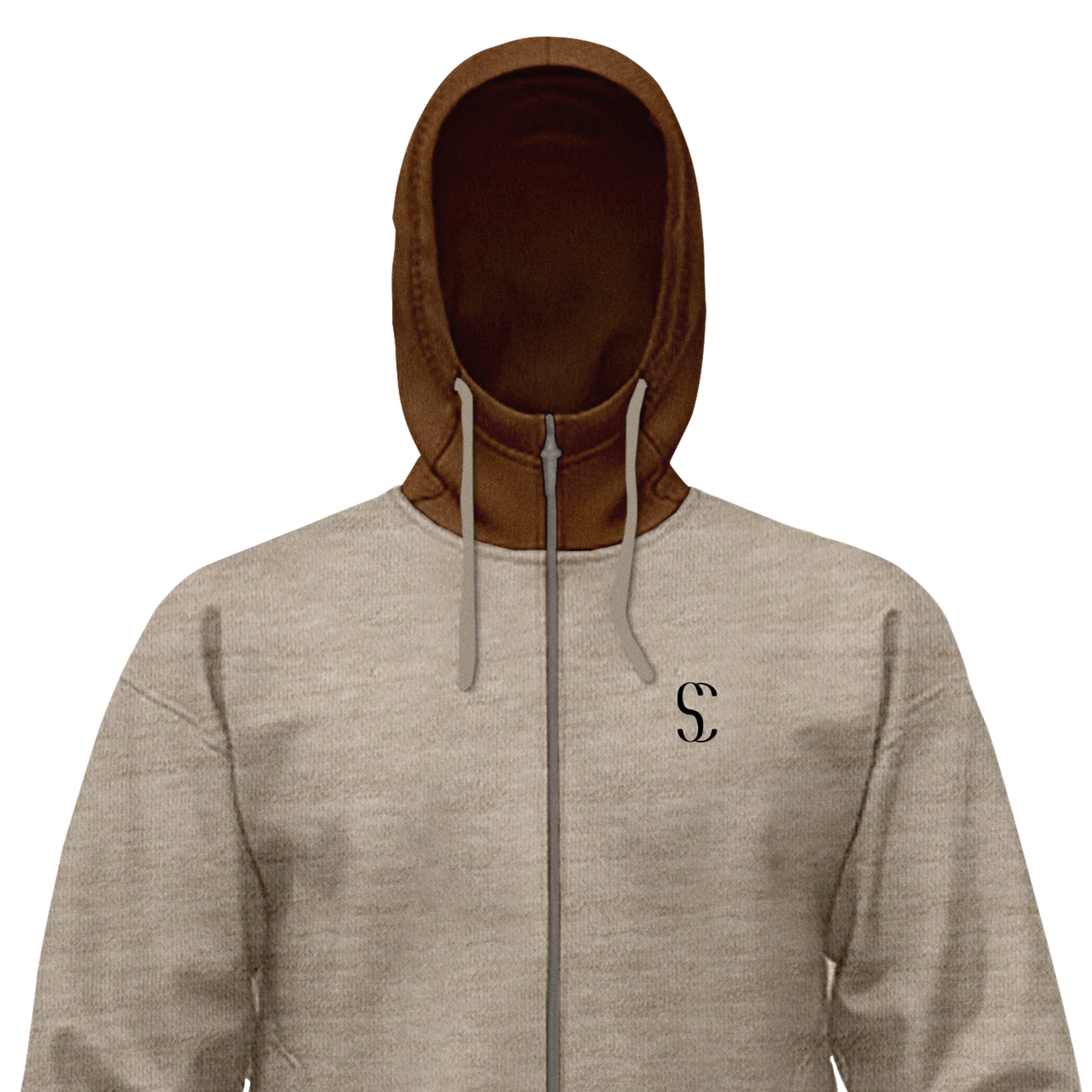 Men's Brown Tracksuit Fleece Hooded Zip up Sweatshirt & Joggers