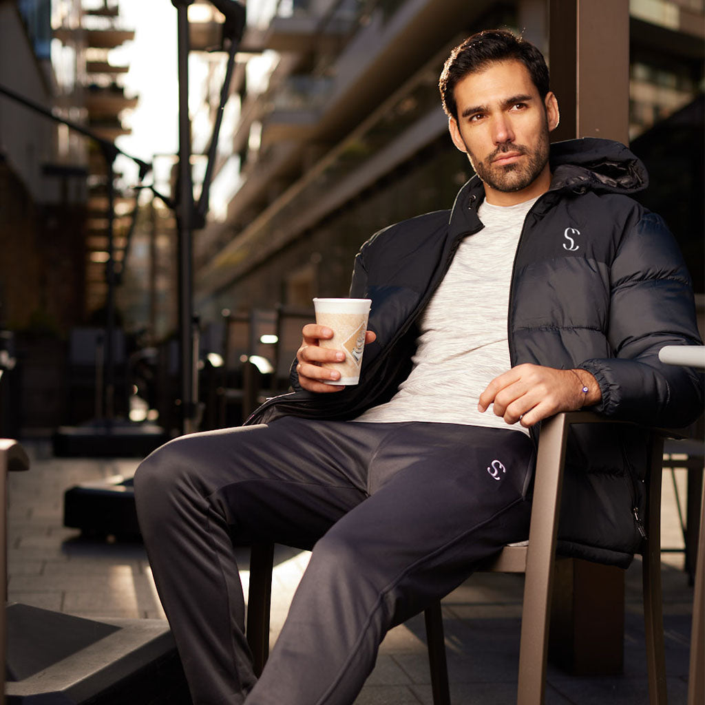 Sporty Clad Men's Loungewear Athleisure Wear White Grey