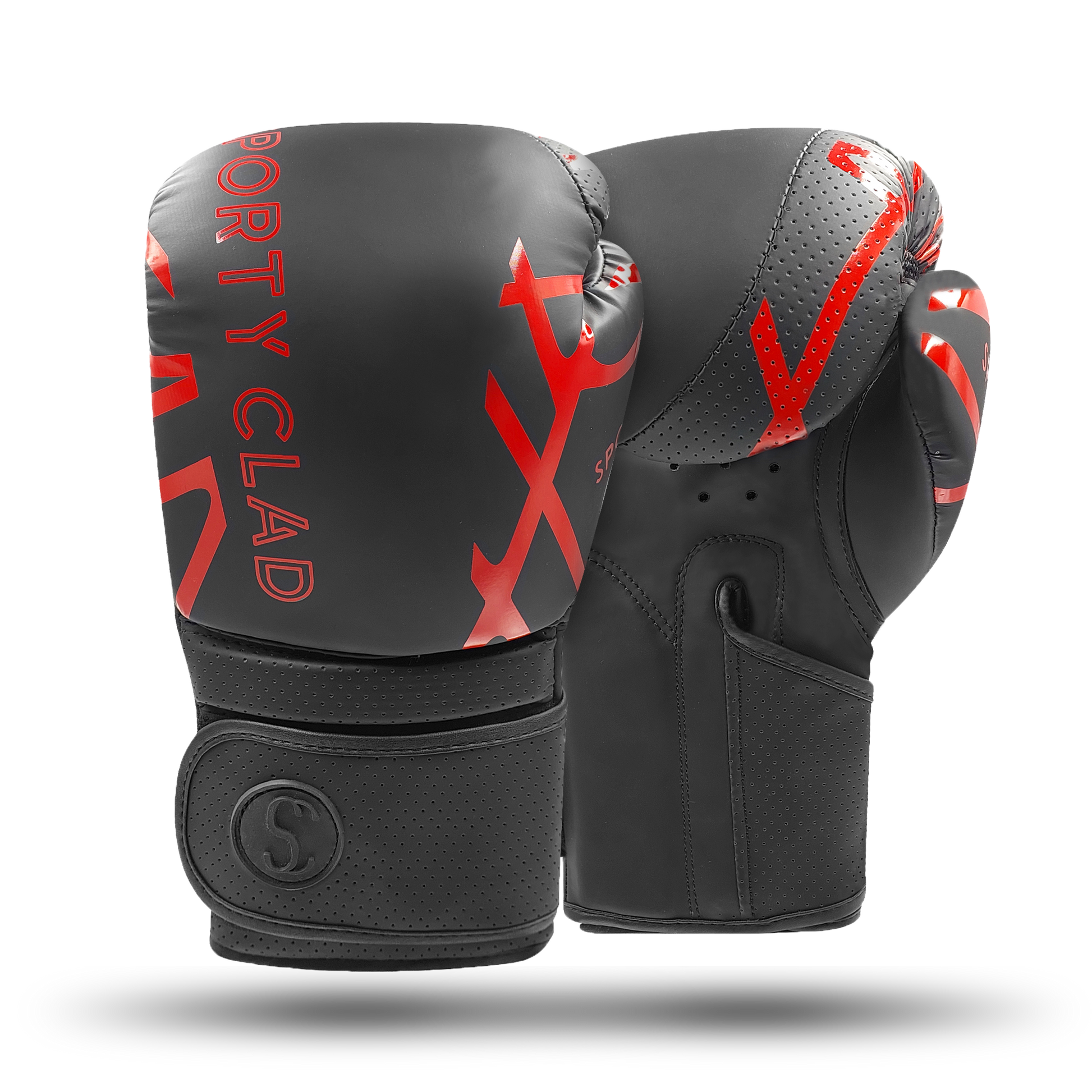 Sporty Clad Ravager Black Red Boxing Training Gloves Sparring Punching Mitts