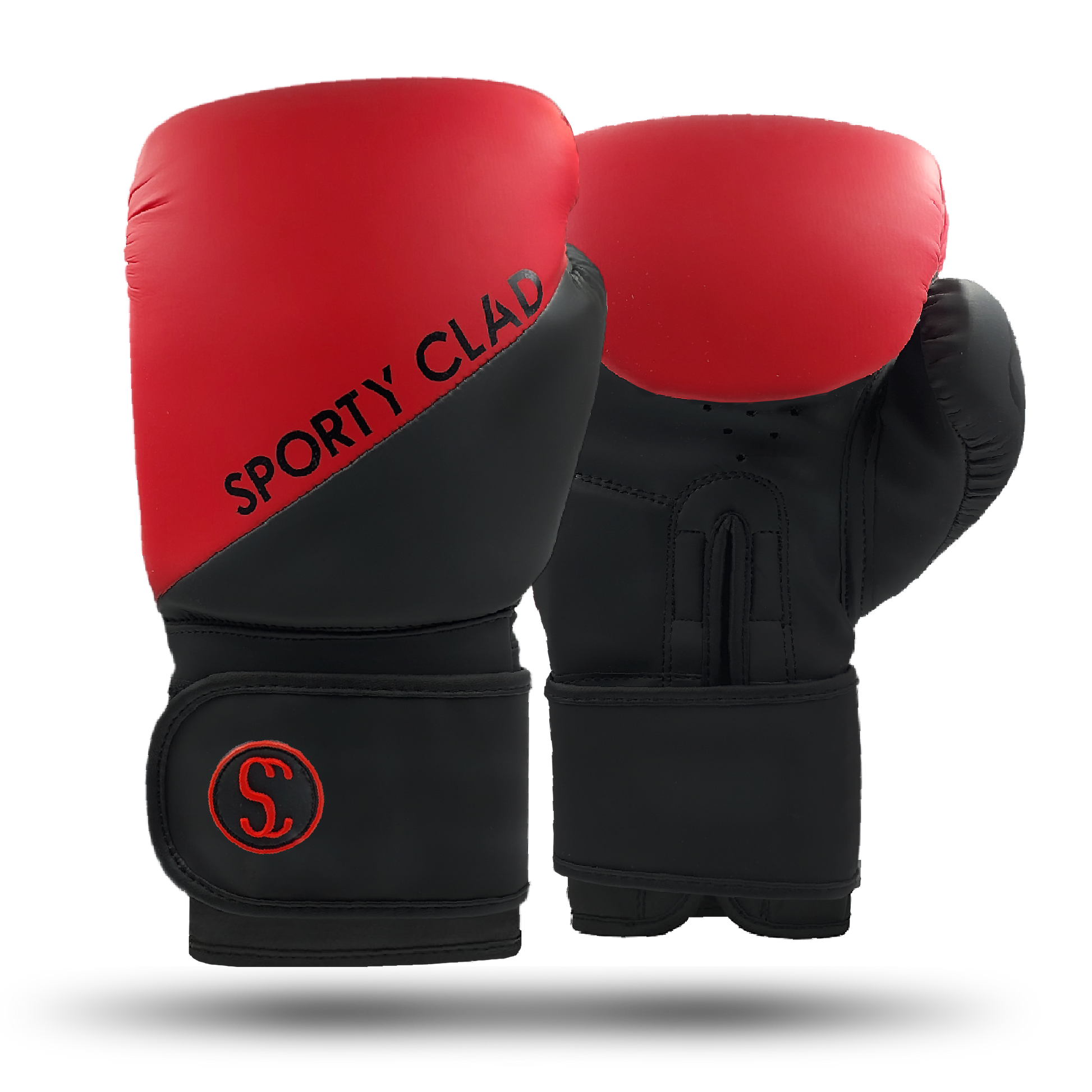 Red Black Split Boxing Gloves for Training & Sparring Sporty Clad