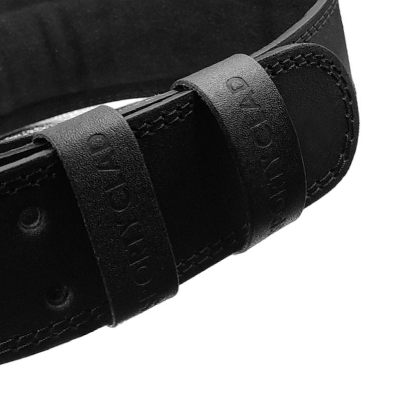 SC 4 inches Black Leather Weightlifting Fitness Gym Belt