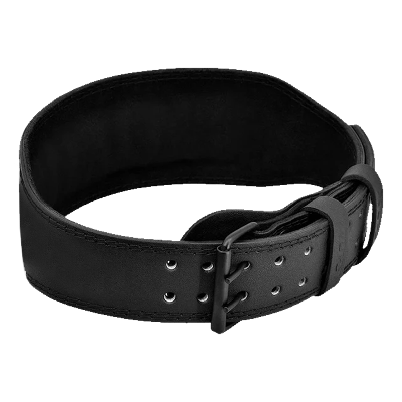 SC 4 inches Black Leather Weightlifting Fitness Gym Belt