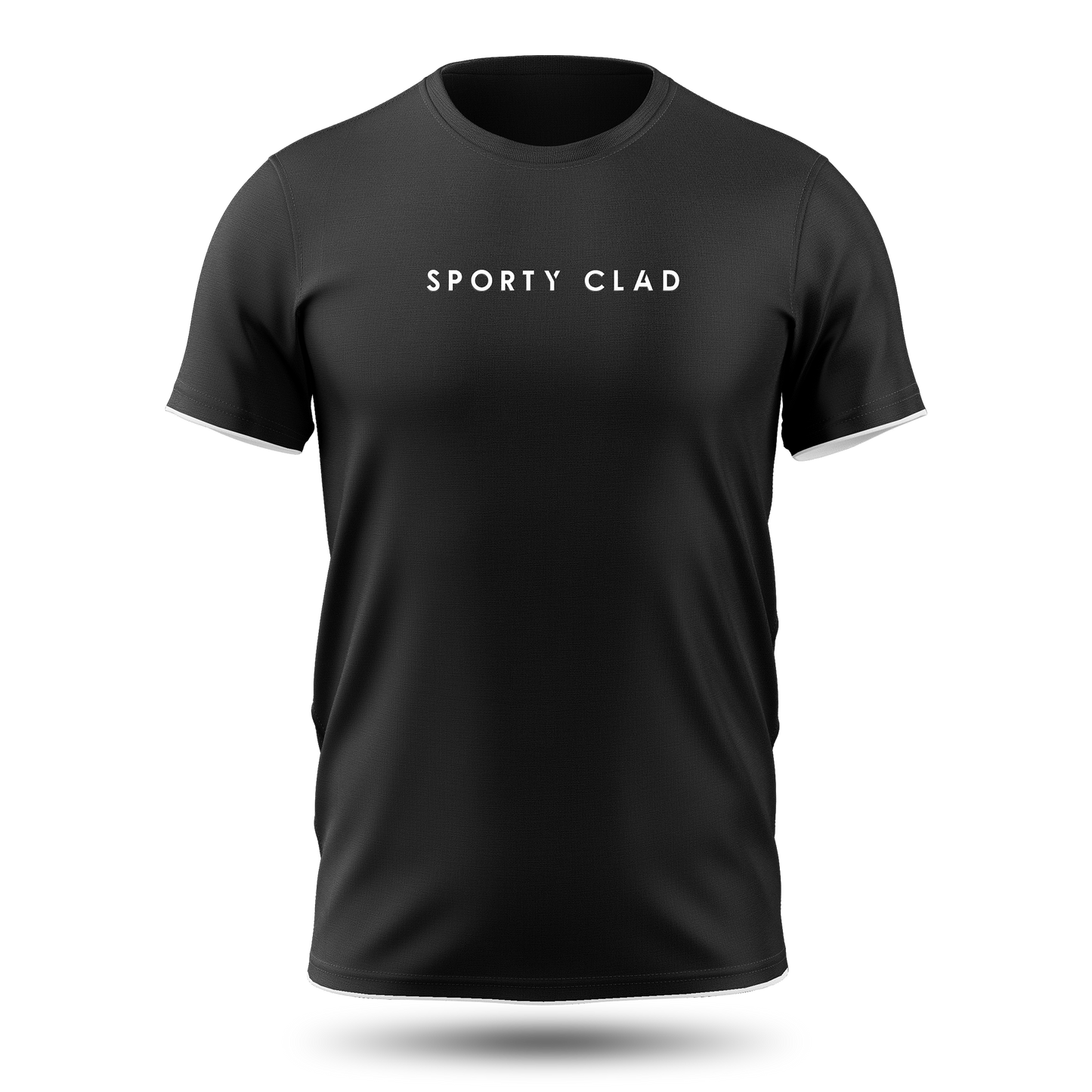 Men's Premium Black Cotton T-Shirt Short Sleeve with White Contrast Stripe