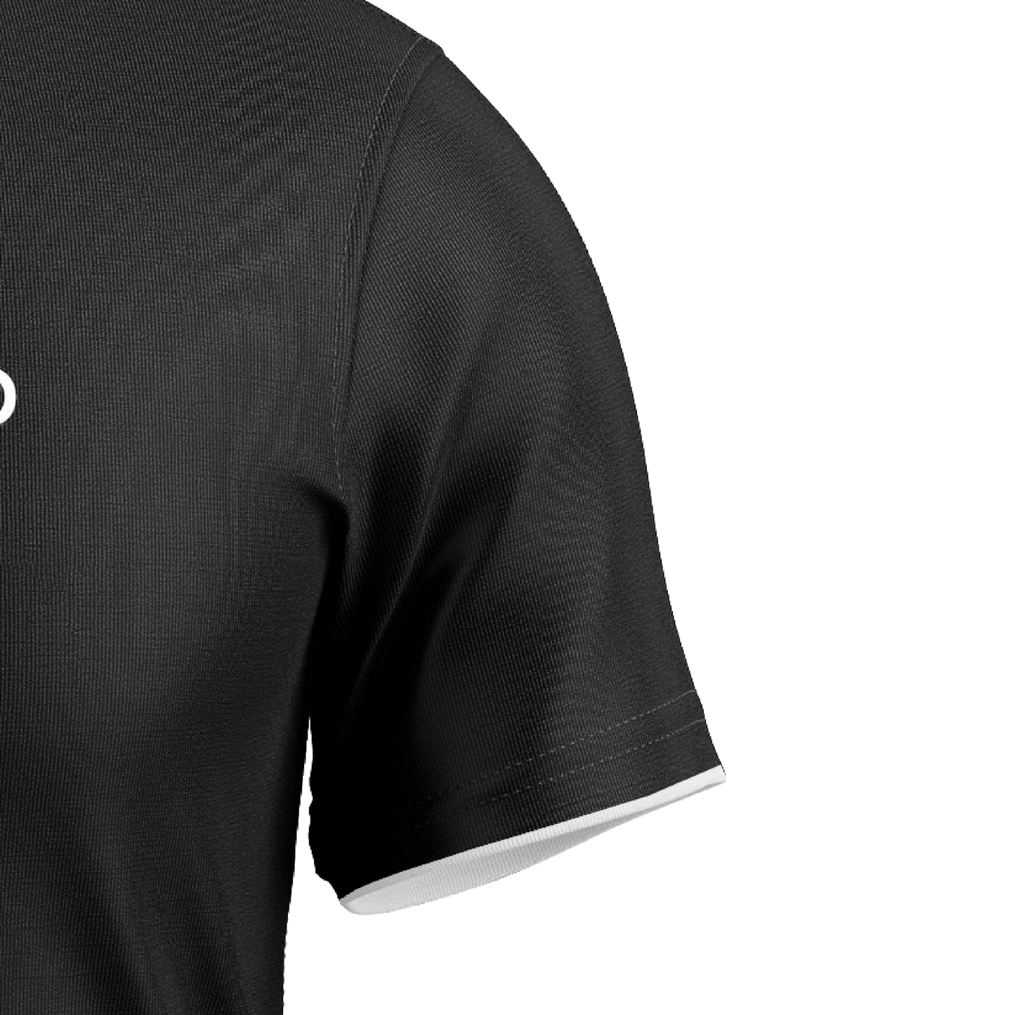 Men's Premium Black Cotton T-Shirt Short Sleeve with White Contrast Stripe