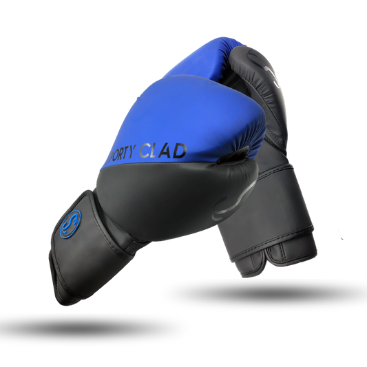 Blue Black Split Boxing Gloves for Training & Sparring Sporty Clad
