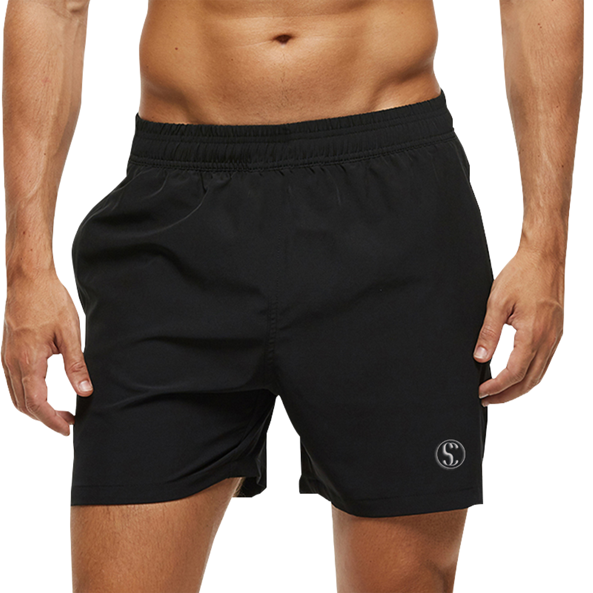 Men's Black Cotton Gym Shorts