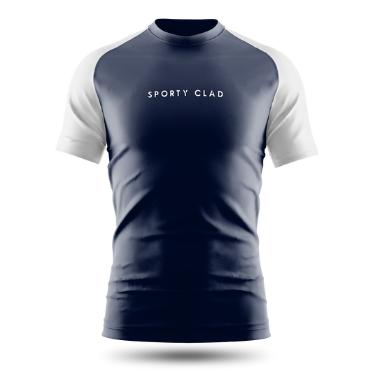 Men's Premium Cotton Blue / White Raglan Short Sleeve T-Shirt