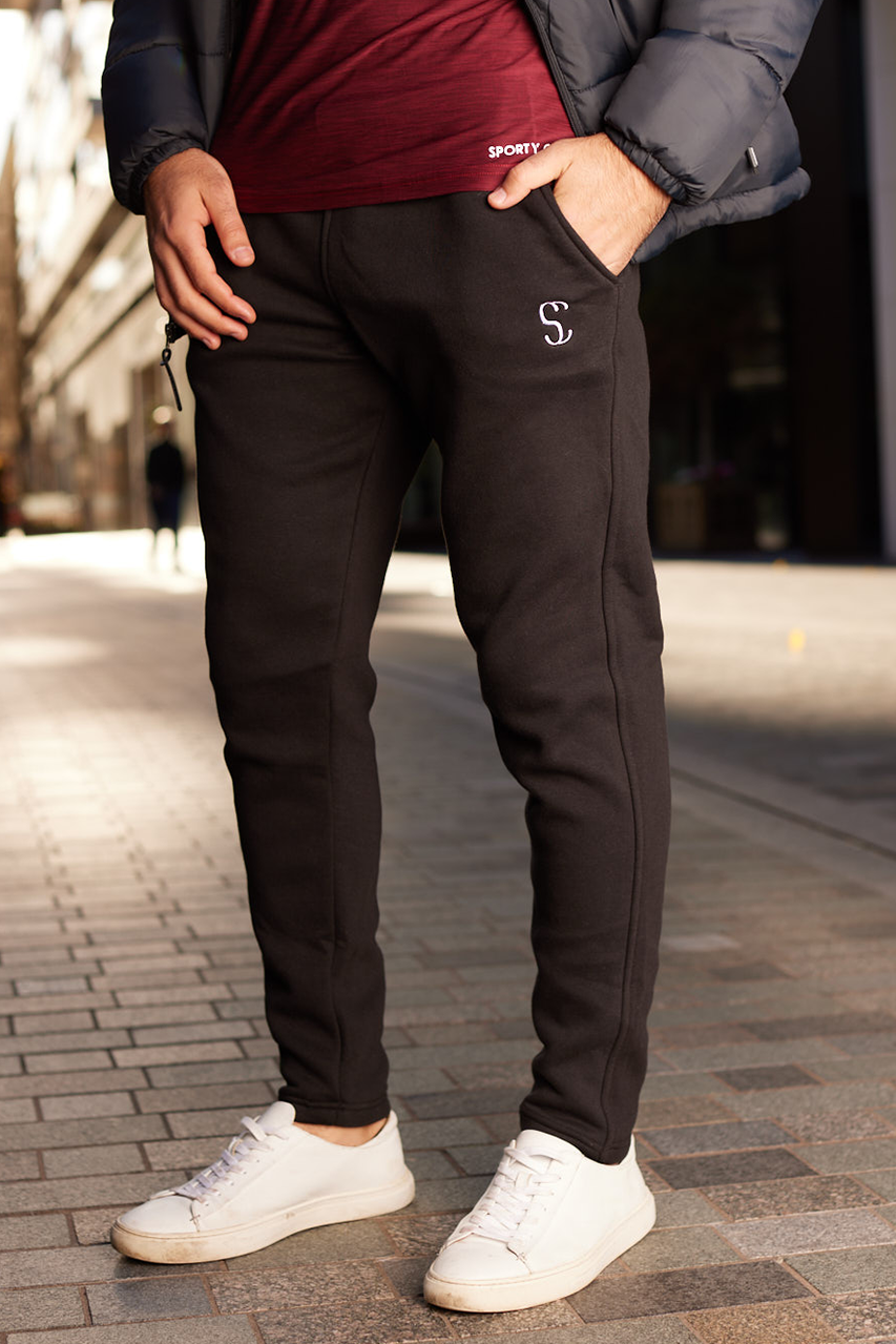 Men's Black Jogger Pants Casual Loungewear Running Workout
