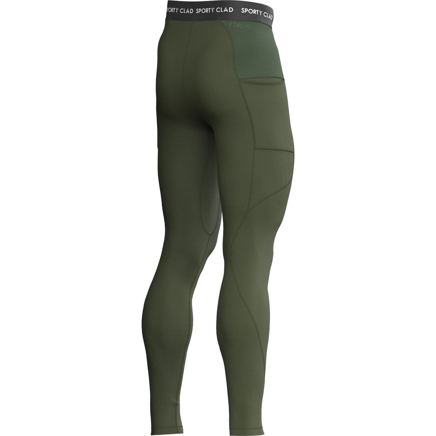 Men's Green Thermal Base Layer Compression Leggings