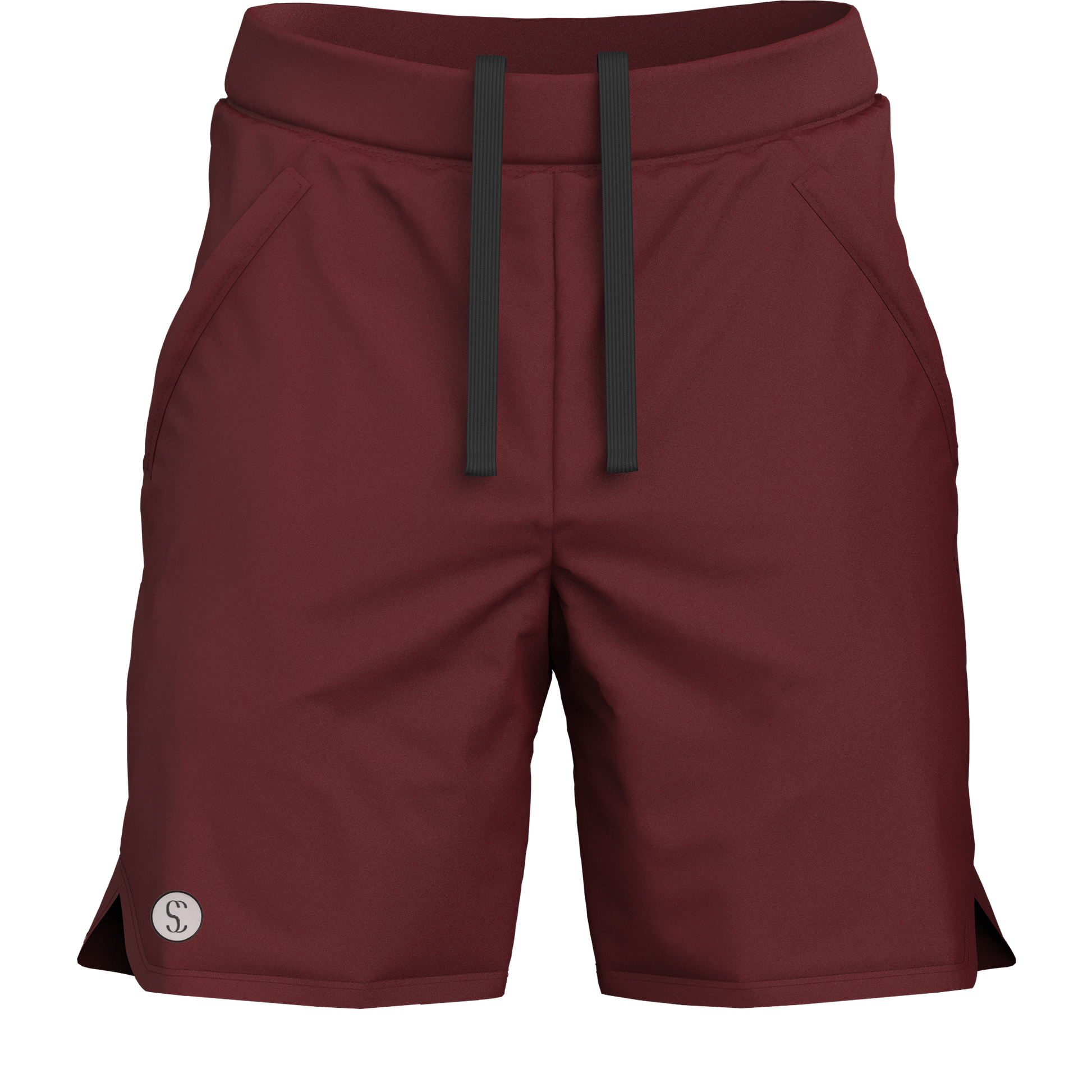 Men's Burgundy Polyester Sports Shorts for Running, Cycling, Football, Gym Fitness Workout by Sporty Clad