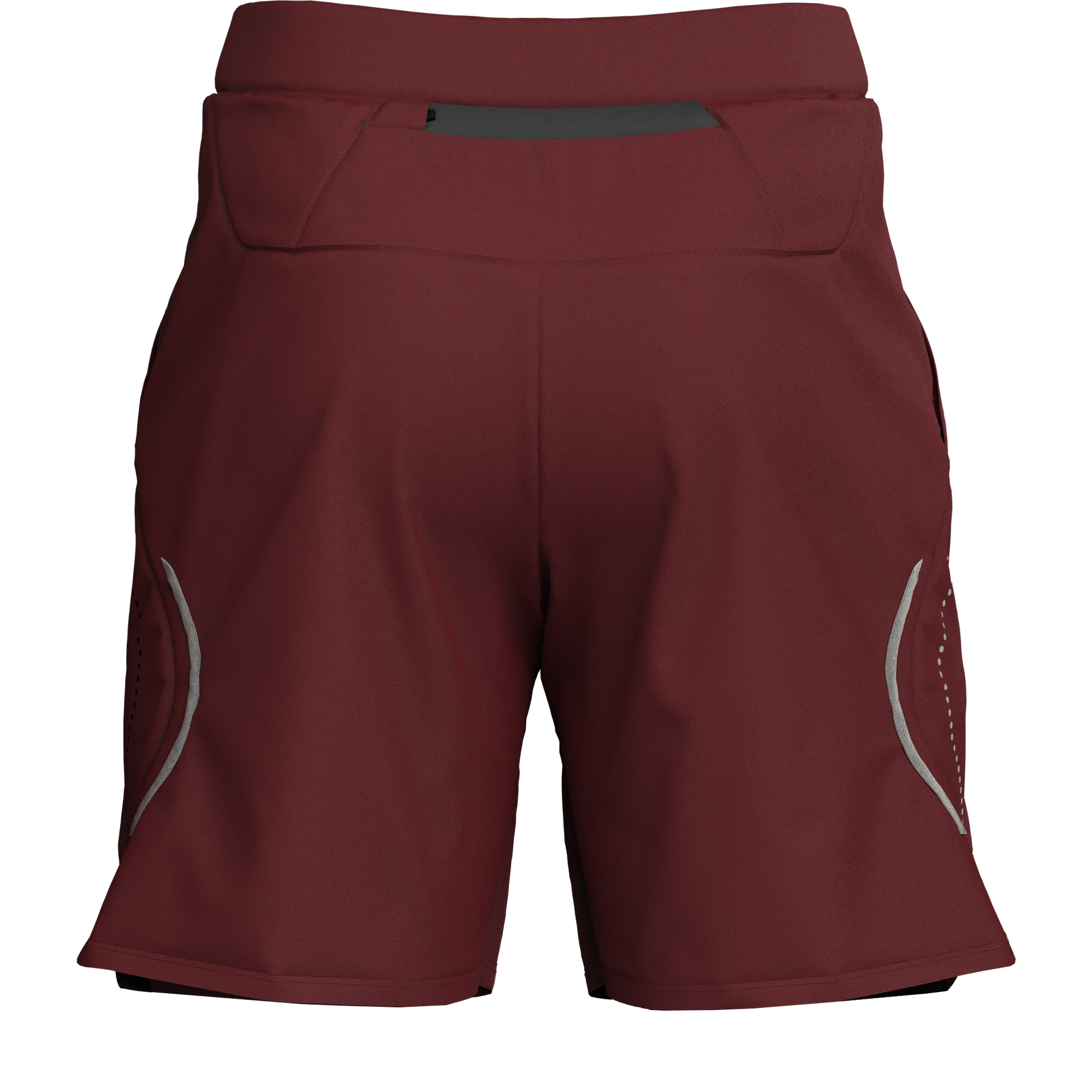 Fitness Workout Burgundy Sports Shorts, 7-Inch Polyester for Gym and Cycling by Sporty Clad