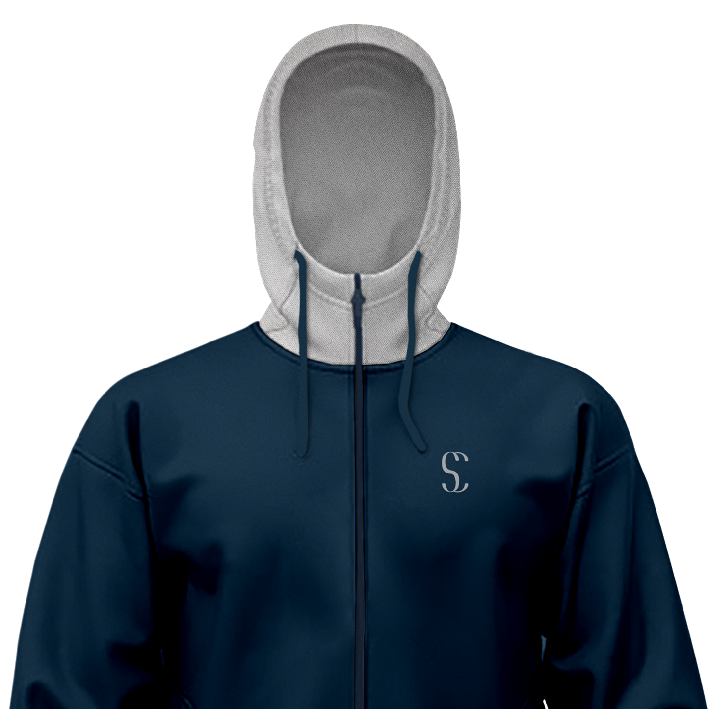 Men's Navy Blue Zip up Fleece Hoodie