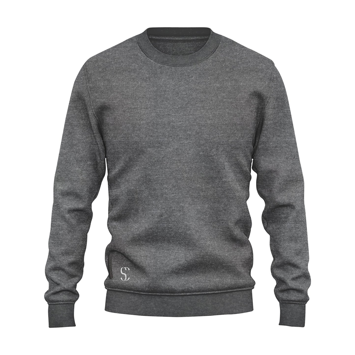 Men's Charcoal Grey Crewneck Fleece Sweatshirt