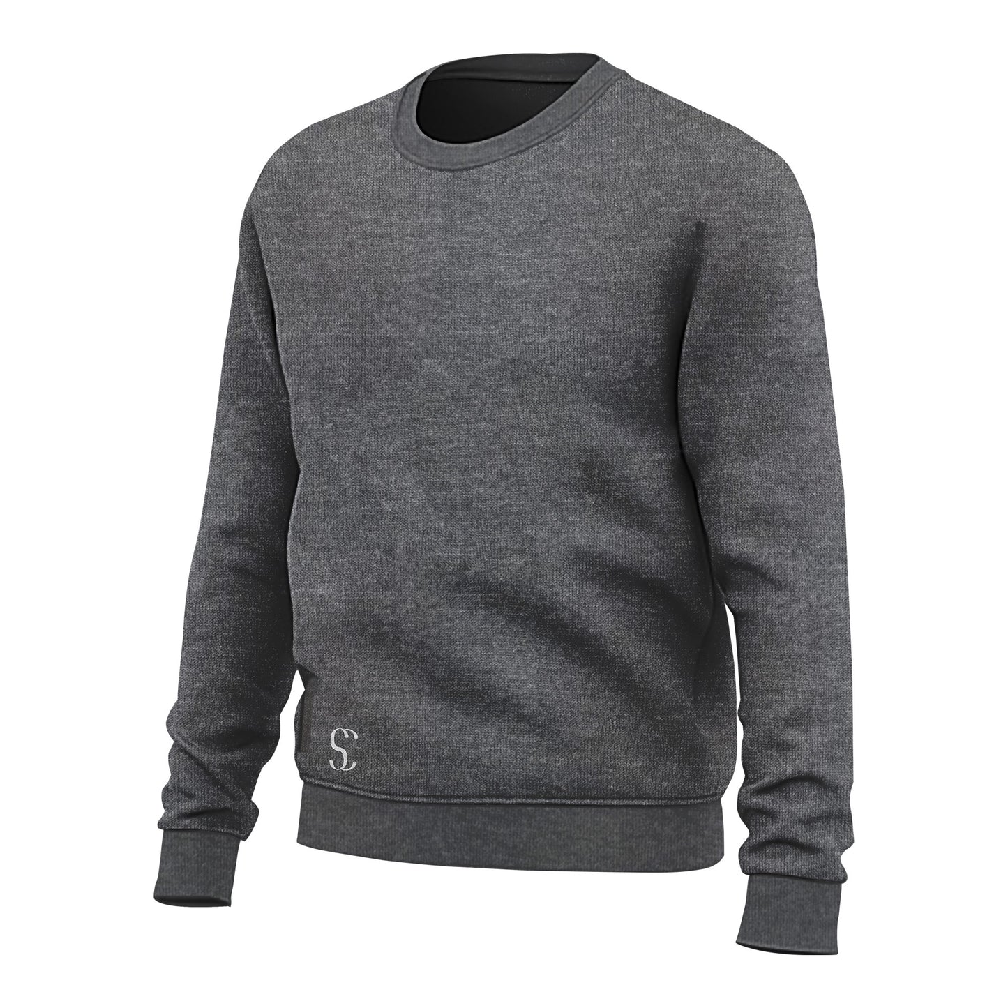 Men's Charcoal Grey Crewneck Fleece Sweatshirt