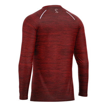 Men's Burgundy Long Sleeve T Shirt & Black Joggers Set