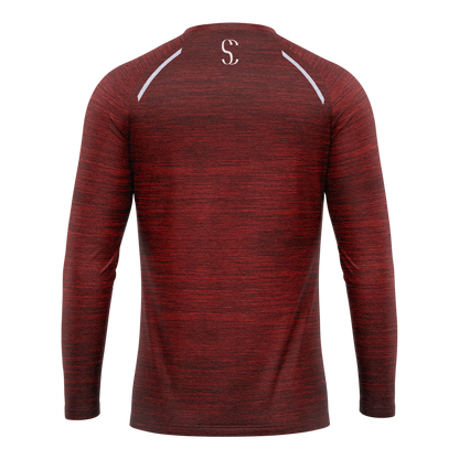 Men's Burgundy Long Sleeve T Shirt & Black Joggers Set