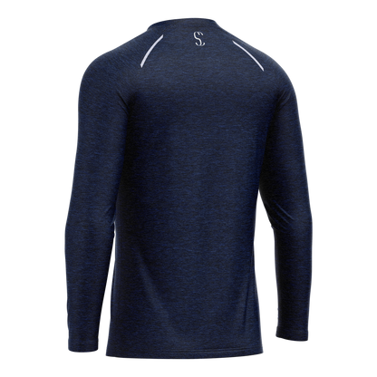 Men's Navy Blue Sleeve T Shirt Polyester for Running, Workouts & Casual Wear Sporty Clad