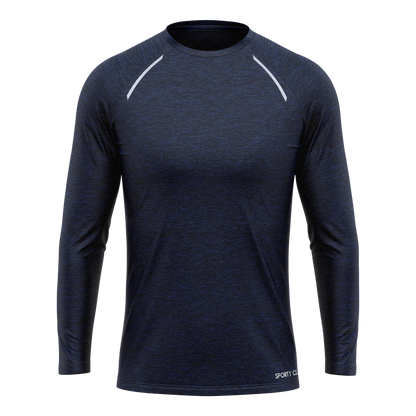 Men's Navy Blue Sleeve T Shirt Polyester for Running, Workouts & Casual Wear Sporty Clad