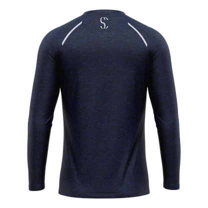 Men's Navy Blue Sleeve T Shirt Polyester for Running, Workouts & Casual Wear Sporty Clad