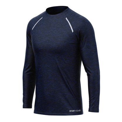 Men's Navy Blue Sleeve T Shirt Polyester for Running, Workouts & Casual Wear Sporty Clad