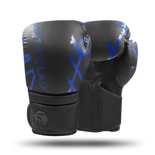 Sporty Clad Ravager Blue Black Boxing Training Gloves Sparring Punching Mitts