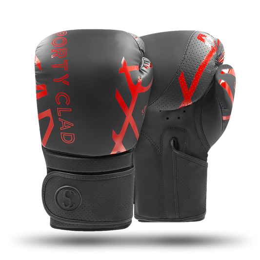 Sporty Clad Ravager Black Red Boxing Training Gloves Sparring Punching Mitts 
