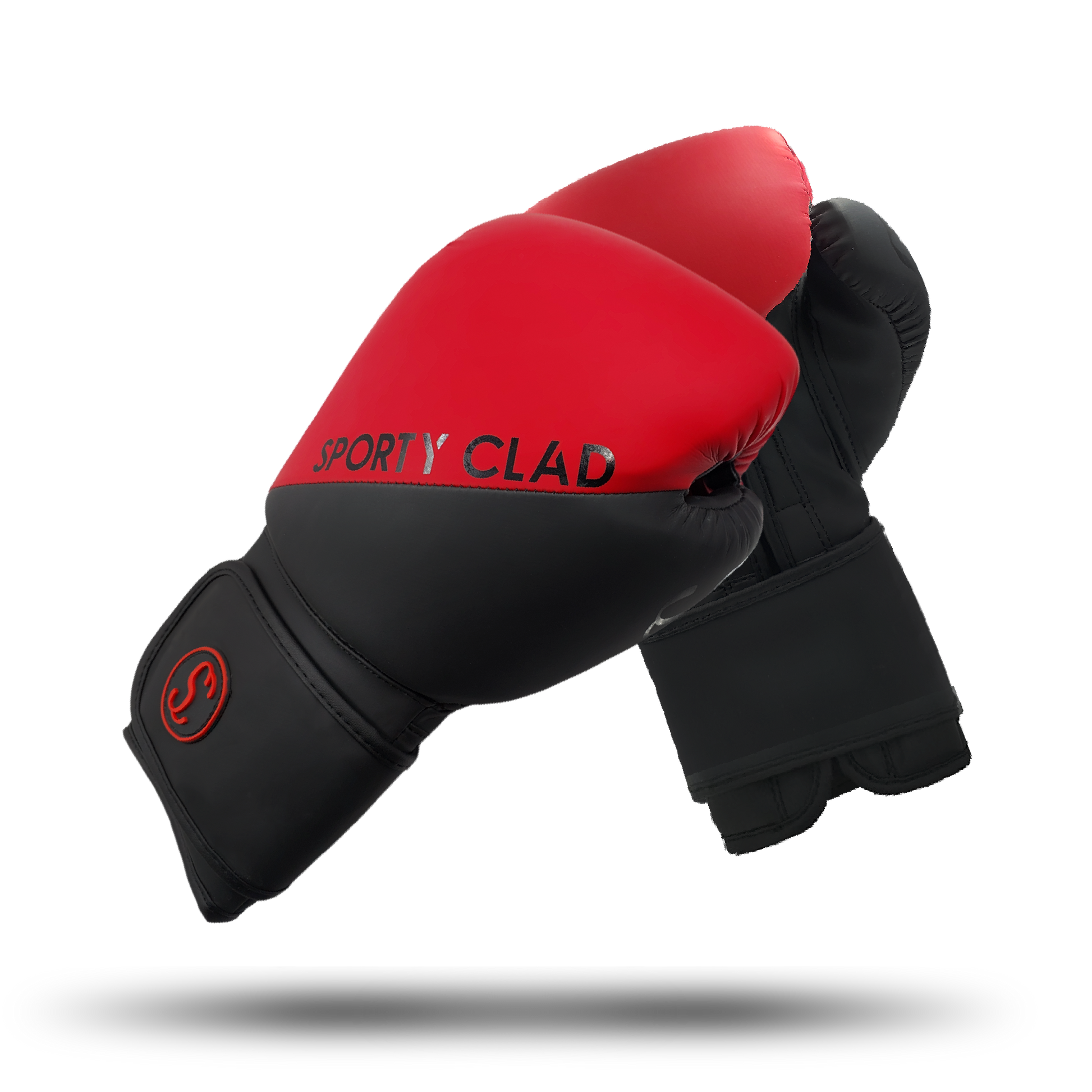 Red Black Split Boxing Gloves for Training & Sparring Sporty Clad 