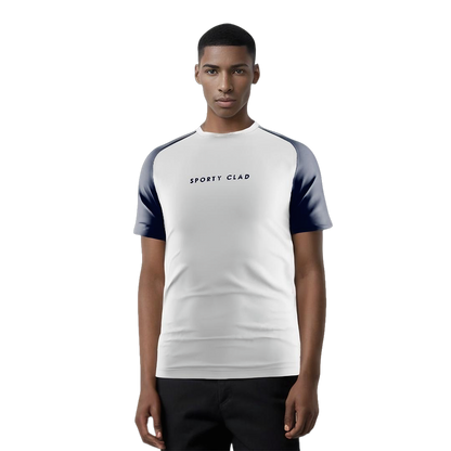 men white blue raglan cotton t shirt short sleeves