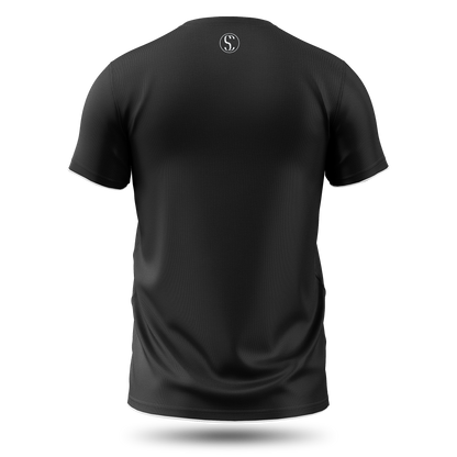 Men's Premium Black Cotton T-Shirt Short Sleeve with White Contrast Stripe