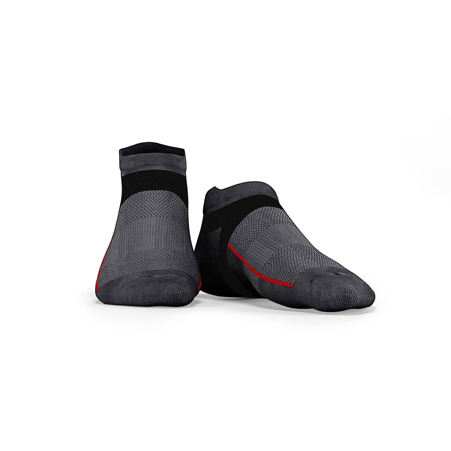 Charcoal Grey Running No Show Cushioned Socks (3 Pairs)