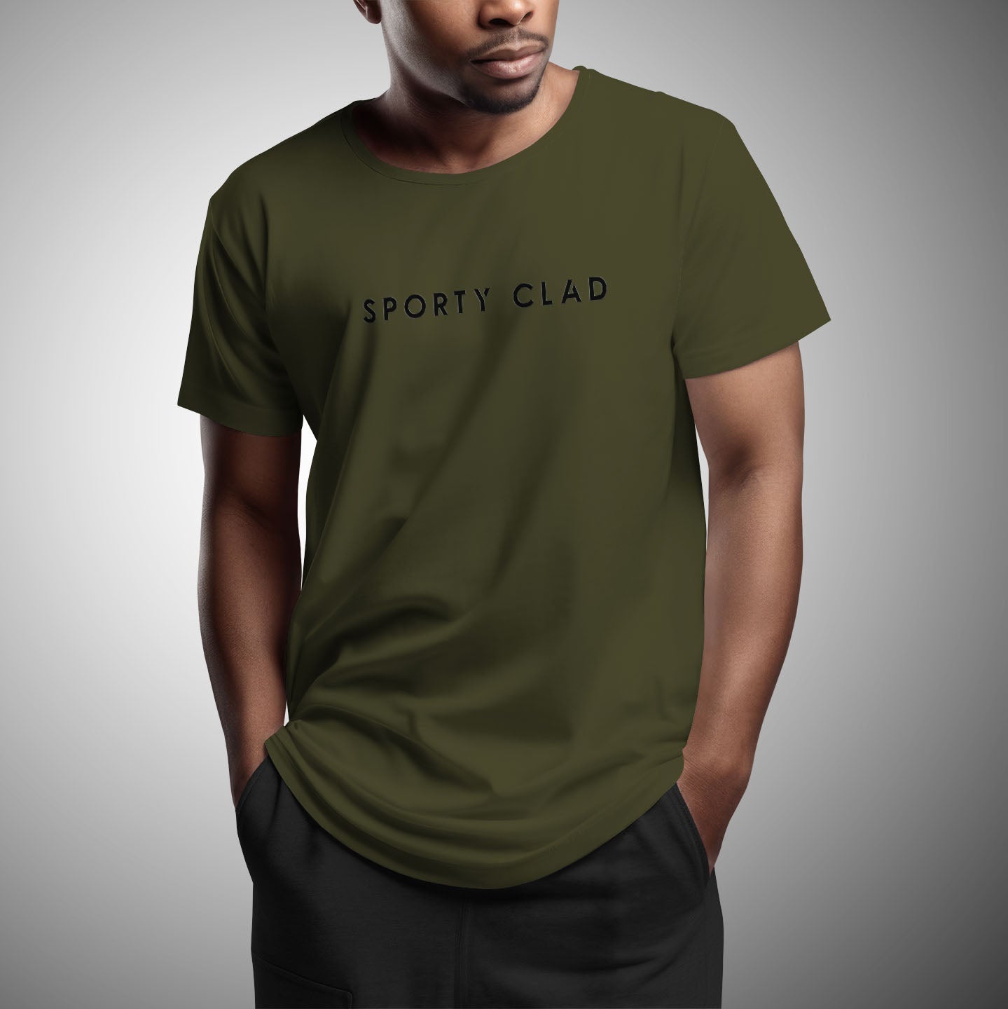 Olive green t shirt mens online