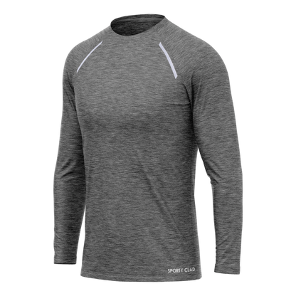 Men's Grey Long Sleeve T Shirt & Black Joggers Set