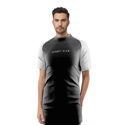 Men's Premium Cotton Black / White Raglan Short Sleeve T-Shirt