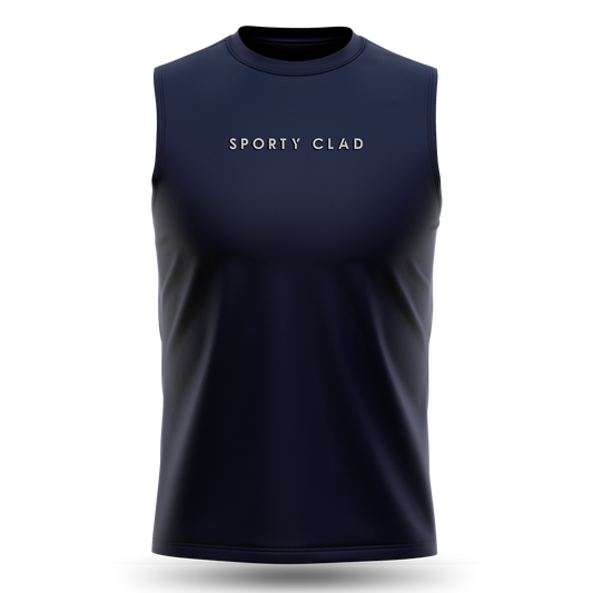 Men's Blue Cotton Tank Top Sleeveless Shirt