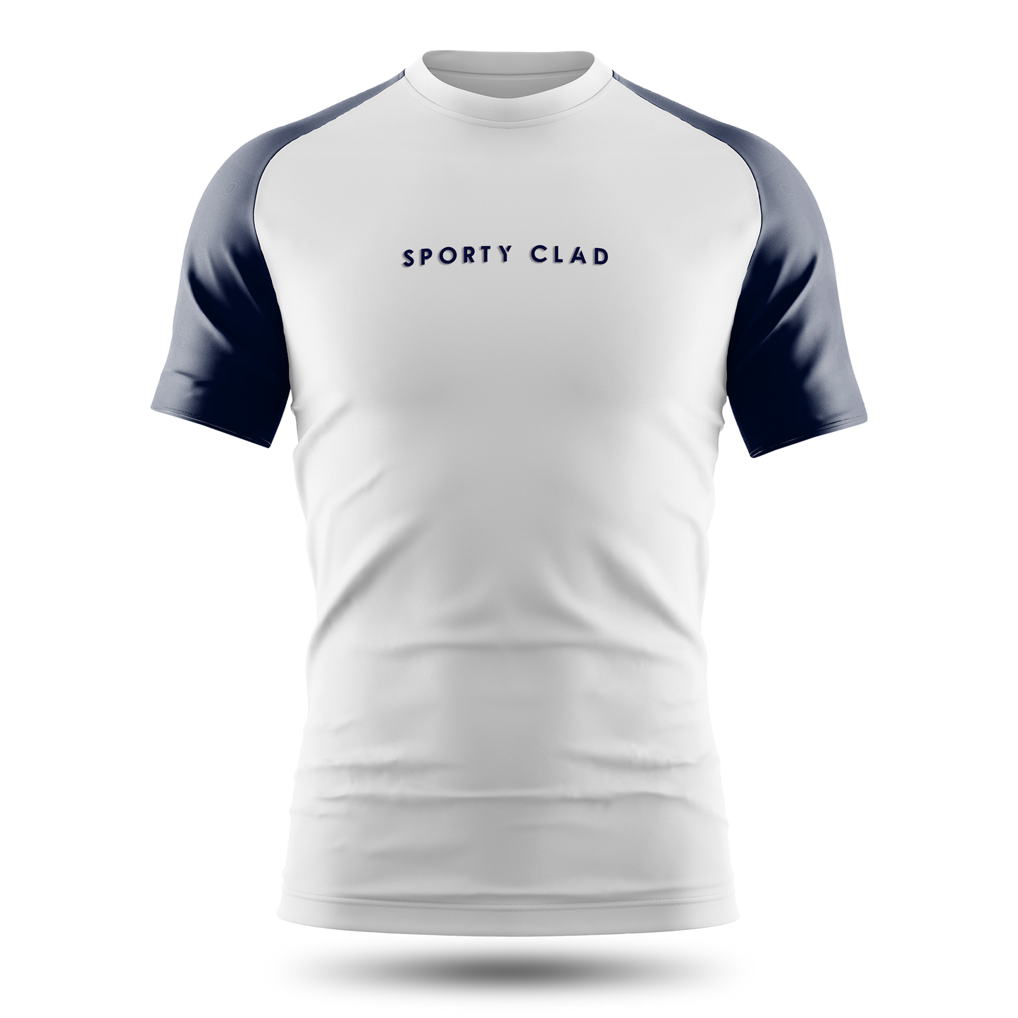 Men's Premium Cotton White / Blue Raglan Short Sleeve T-Shirt