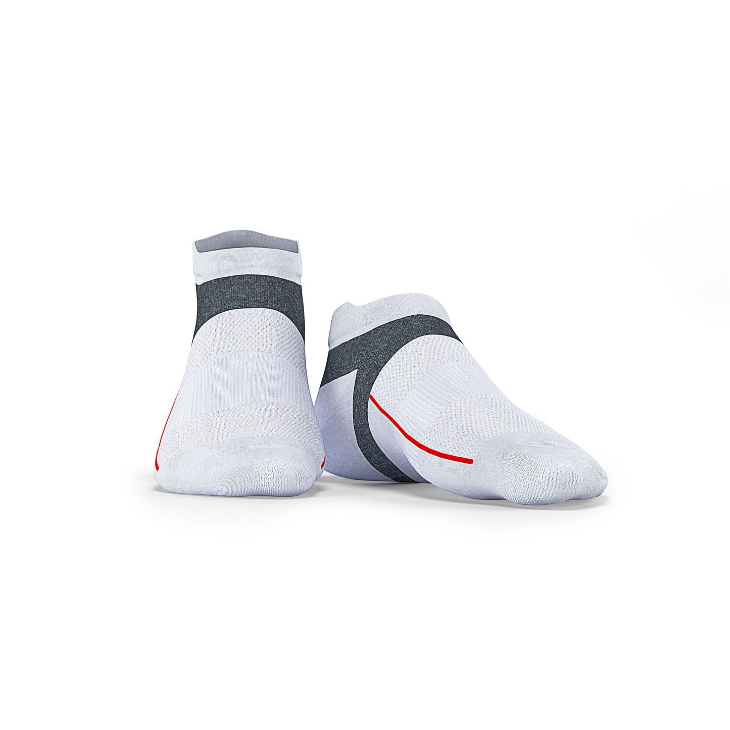 White Running No Show Cushioned Socks (3 Pairs)