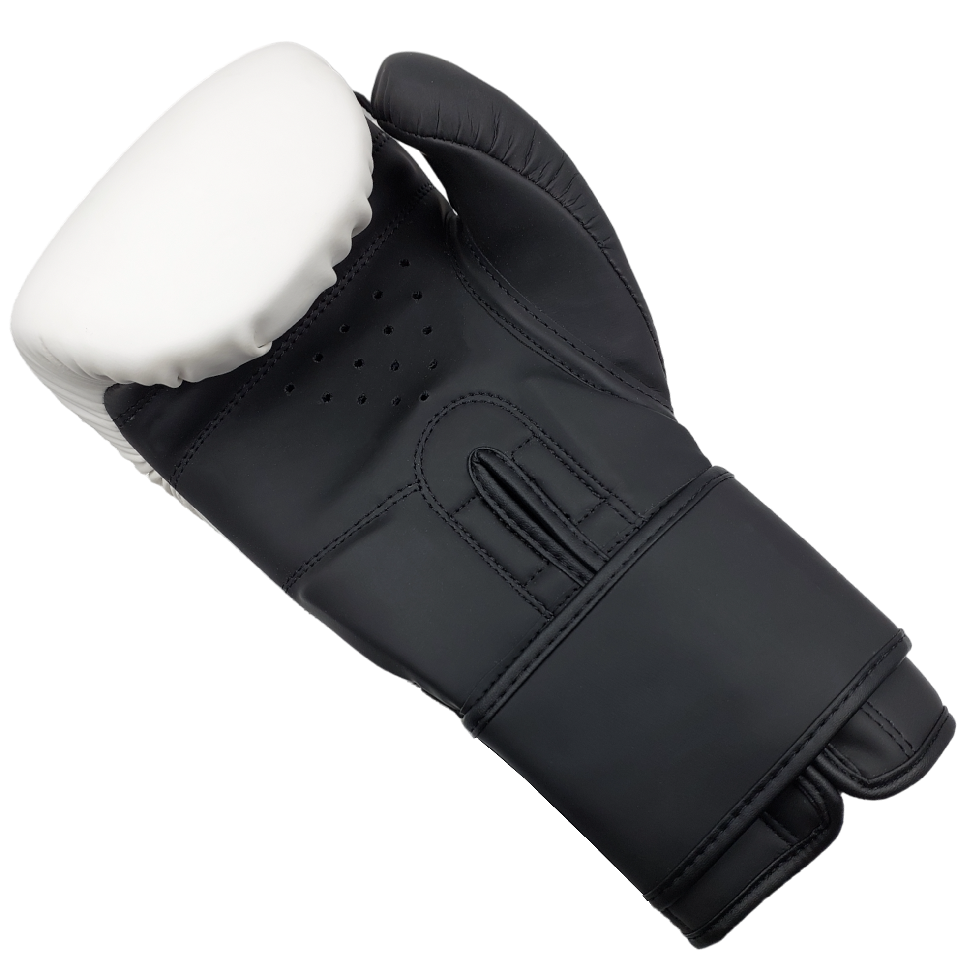 White Black Split Boxing Gloves for Training & Sparring Sporty Clad 