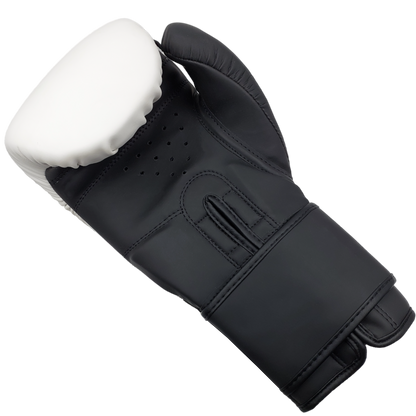 White Black Split Boxing Gloves for Training & Sparring Sporty Clad 