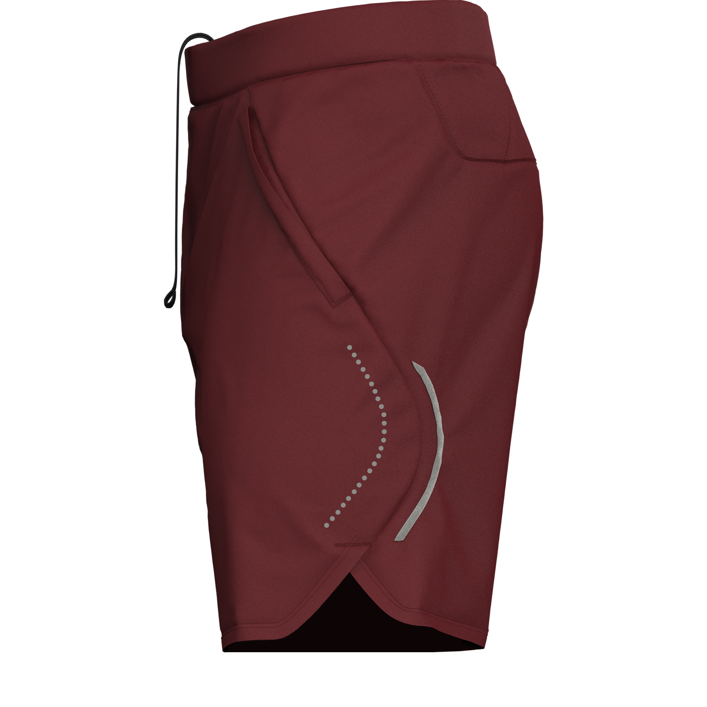 Polyester Burgundy Sports Shorts for Gym, Running, Cycling, and Workout, 7 Inches