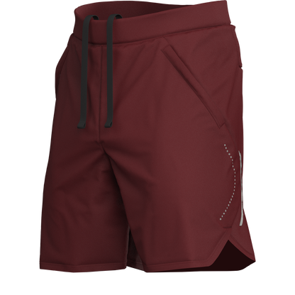 7-Inch Burgundy Sports Shorts for Running and Fitness, Made of Polyester by Sporty Clad