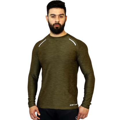 Men's Green Long Sleeve Thermal T-Shirt