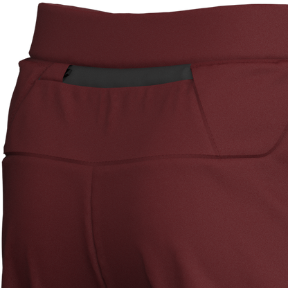 Burgundy Polyester Running Shorts, 7-Inch for Cycling and Fitness Workout by Sporty Clad