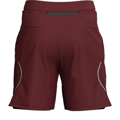 Fitness Workout Burgundy Sports Shorts, 7-Inch Polyester for Gym and Cycling by Sporty Clad