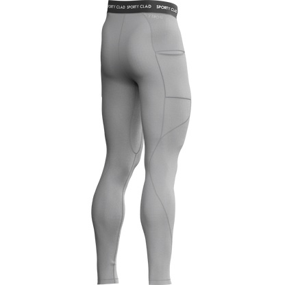 Men's Light Grey Thermal Base Layer Compression Leggings