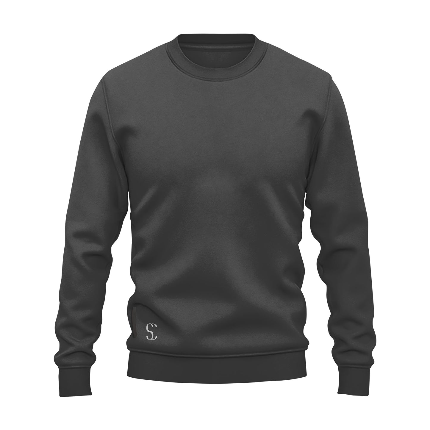 Men's Black Crewneck Fleece Sweatshirt