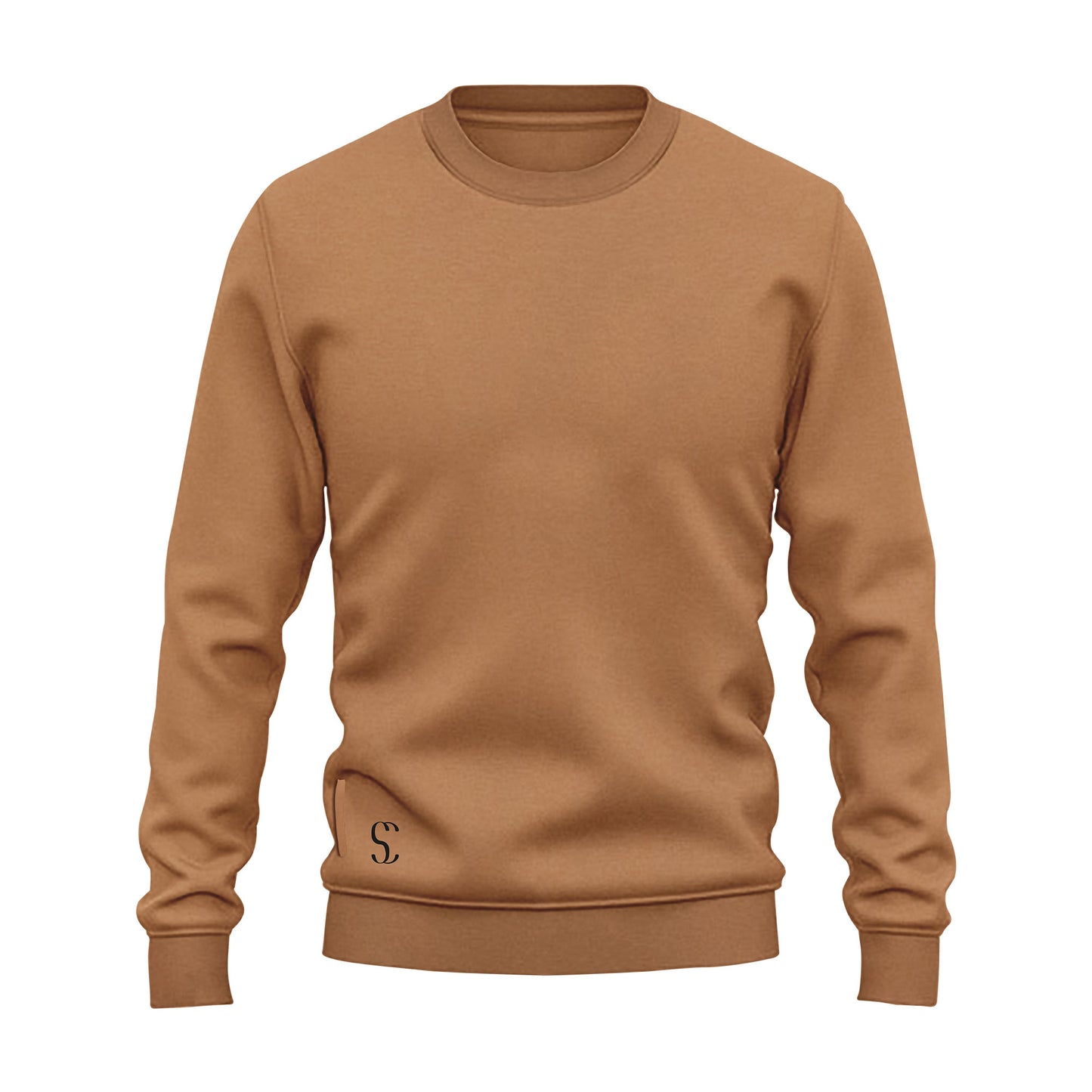 Men's Brown Crewneck Fleece Sweatshirt