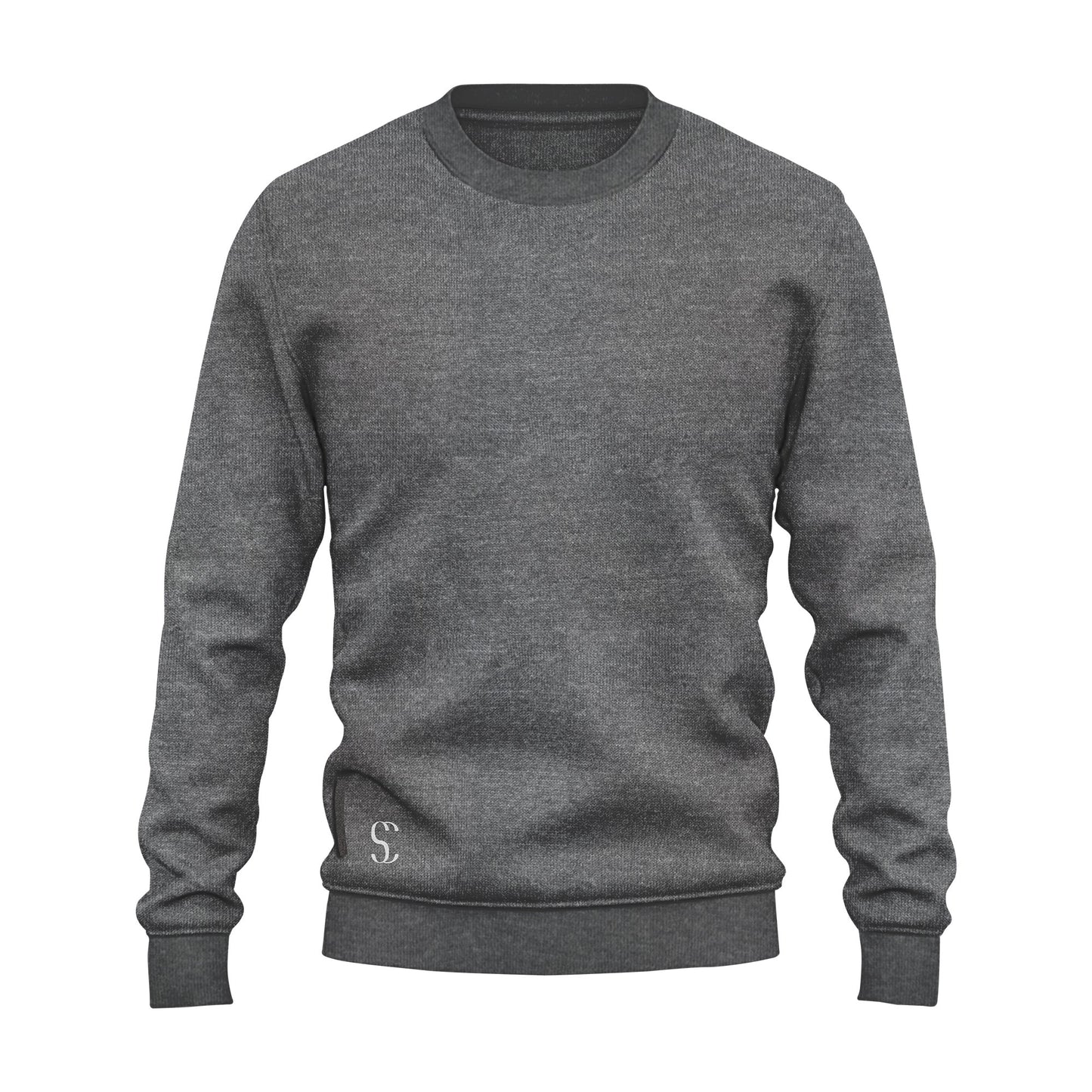 Men's Charcoal Grey Crewneck Fleece Sweatshirt